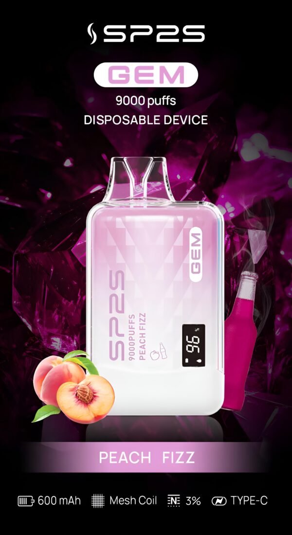 SP2S GEM 9000口 拋棄式電子煙 Peach Fizz 水蜜桃氣泡